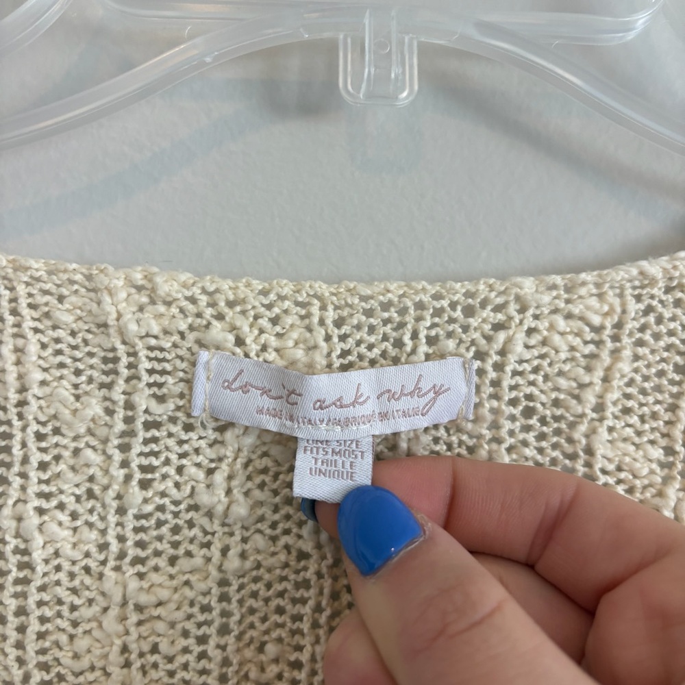 Don’t Ask Why by AEO Cottagecore Cream Knit Cardigan One Size OS - Picture 3 of 7